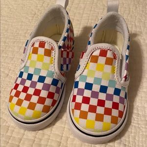 Vans. Rainbow checkered. Toddler 7.